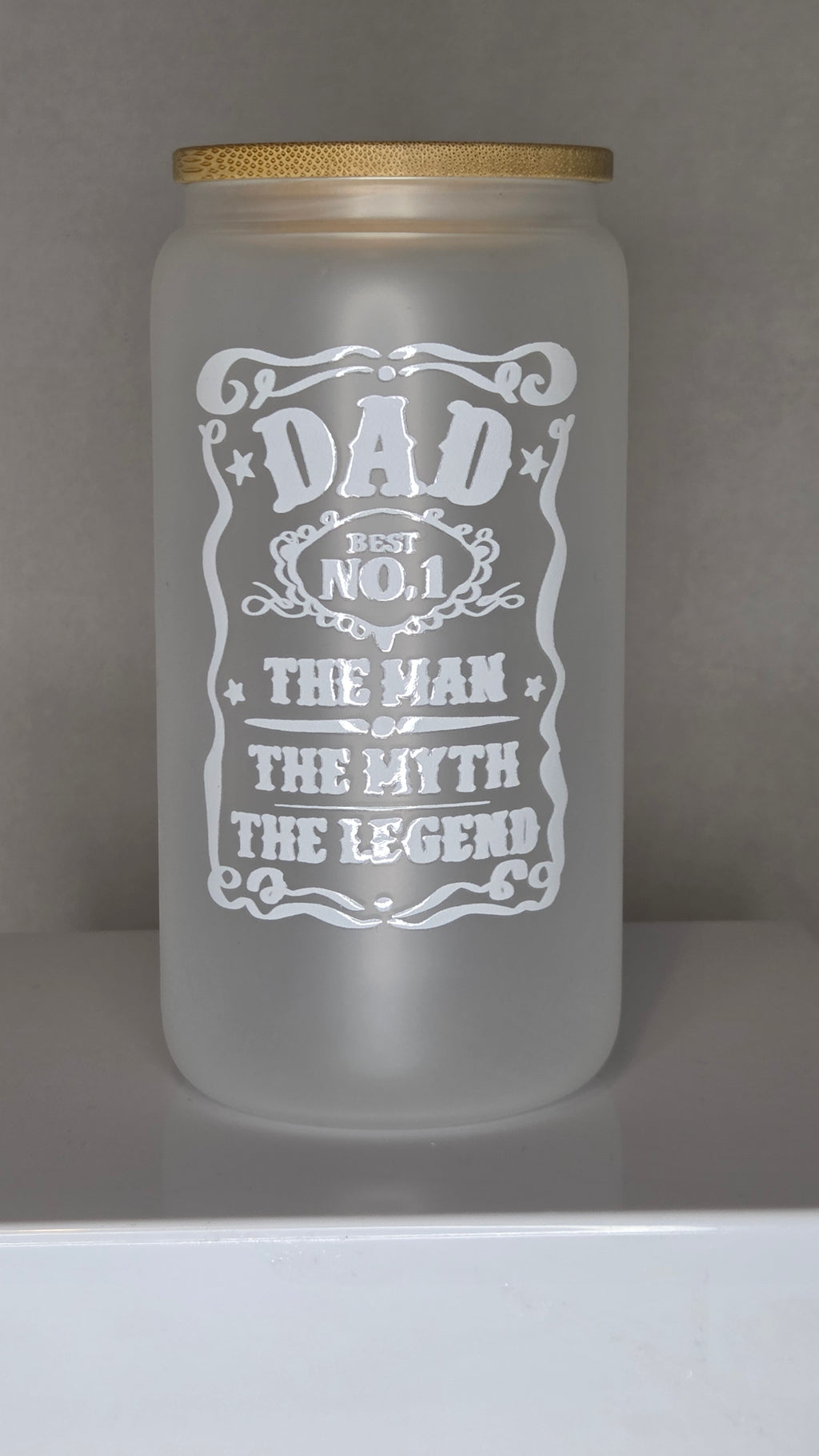 Glazen beker met bamboe deksel